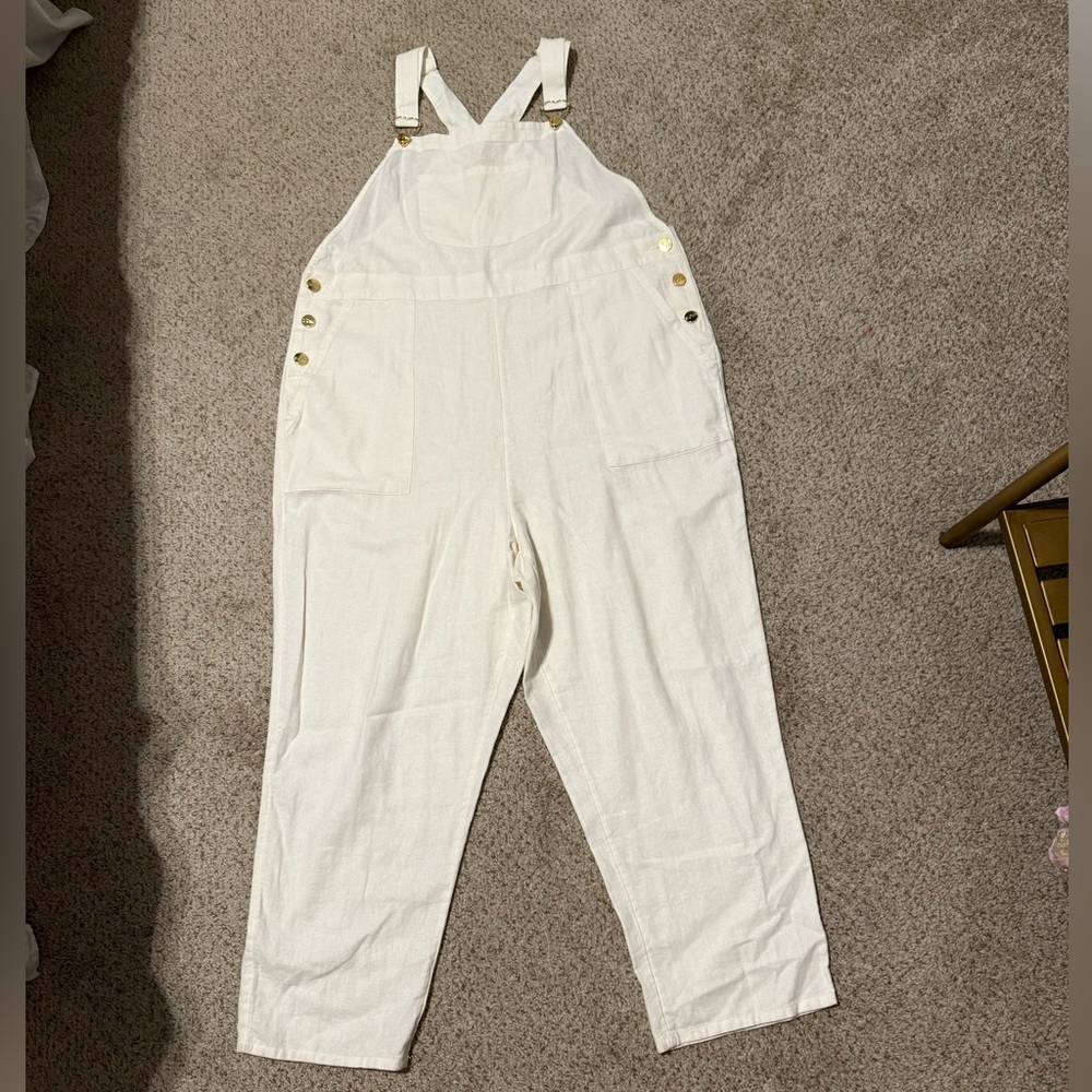 Stoney Clover Lane x Target White Overalls with Gold Accents